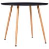 vidaXL Spisebord svart og eik 90x73,5 cm MDF