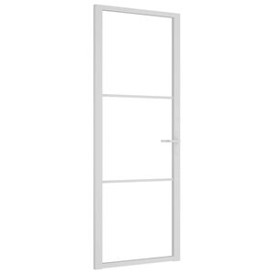 vidaXL Glassd&oslash;r 76 x 201,5 cm Aluminium Hvit og Transparent