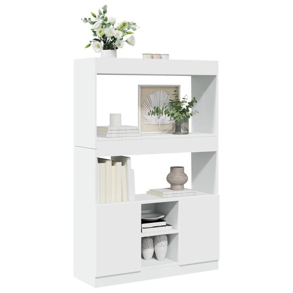 vidaXL Highboard&nbsp;hvit 92x33x140 cm konstruert tre