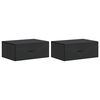 vidaXL Vegghengt Nattbord 2 pcs Svart 49 x 34,5 x 20 cm Konstruert tre