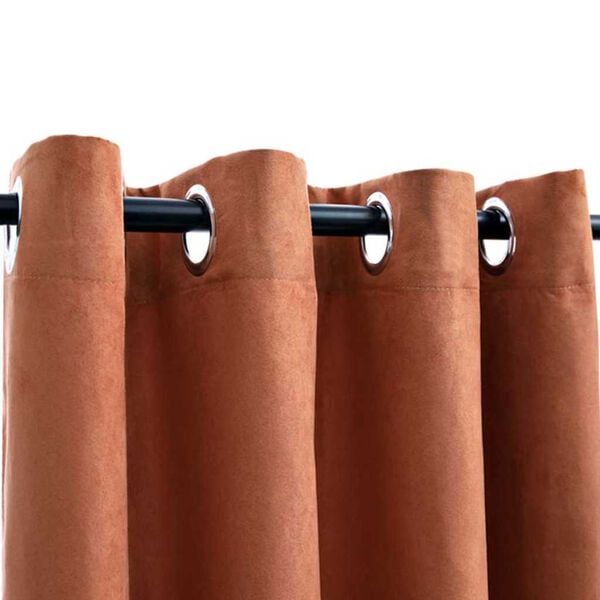 vidaXL Lystette gardiner med metallringer 2 stk rust 140x245 cm