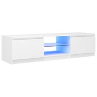 vidaXL TV-benk med LED-lys hvit 140x40x35,5 cm