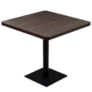 vidaXL Bistrobord MDF og st&aring;l firkantet 80x80x75 cm m&oslash;rk aske