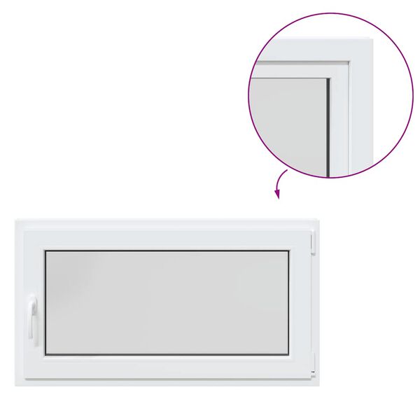 vidaXL Kjellervindu RISOR 110x50 cm Tilt&Turn DIN h&oslash;yre hvit