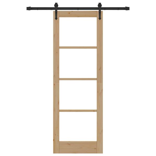 vidaXL Skyved&oslash;r ORKDAL Naturlig 73,5 x 211 cm Massivt furutre og glass