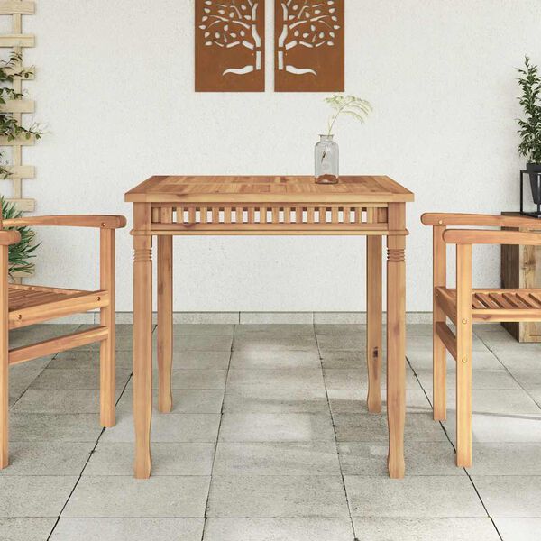 vidaXL Spisebord til hage 80x80x80 cm heltre teak
