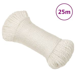 vidaXL Arbeidstau hvit 3 mm 25 m polypropylen