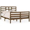vidaXL Sengeramme honningbrun heltre 135x190 cm Double