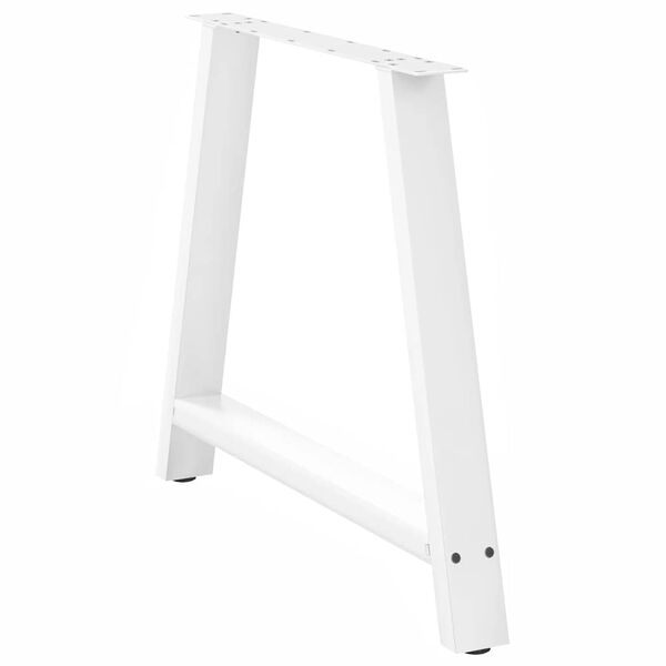 vidaXL Spisebordben A-formet 2 stk hvit 90 x (72-73) cm stål