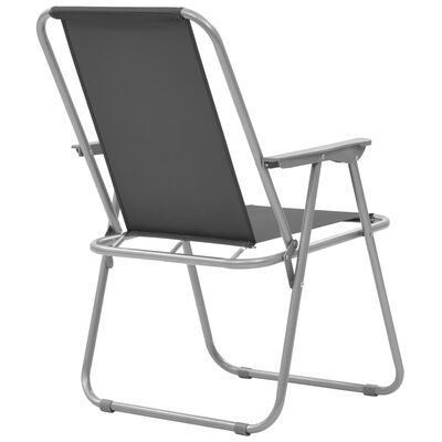 vidaXL Campingstoler sammenleggbare 2 stk 52x59x80 cm grå