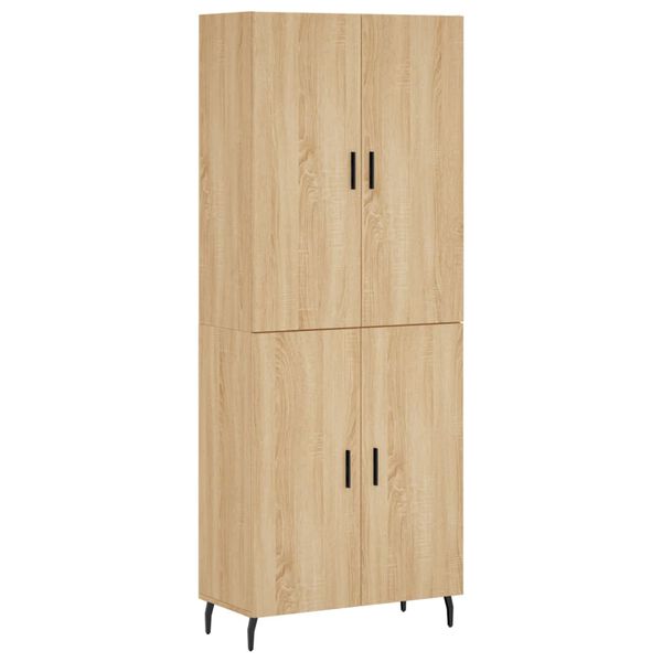 vidaXL Highboard sonoma eik 69,5x34x180 cm konstruert tre