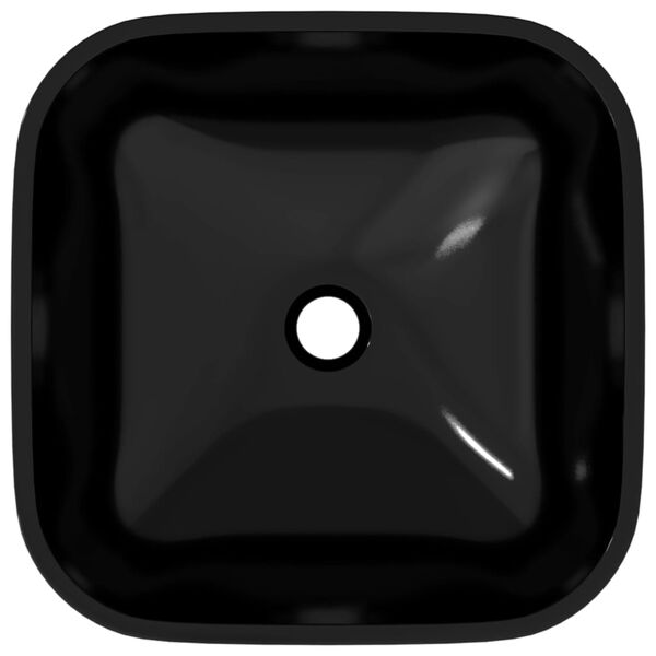 vidaXL Servant glass 42x42x14 cm svart