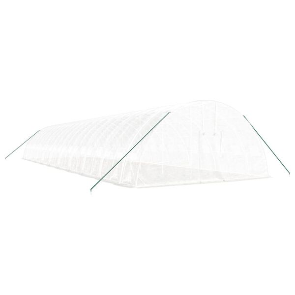 vidaXL Drivhus med st&aring;lramme hvit 120 m&sup2; 20x6x2,85 m