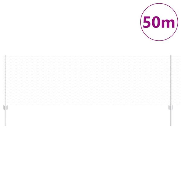 vidaXL Gjerde med stolpe s&oslash;lv 0,8 x 50 m St&aring;l