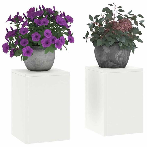 vidaXL Planteholder 2 pcs Hvit 24 x 24 x 35 cm St&aring;l