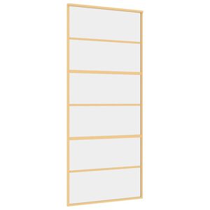 vidaXL Skyved&oslash;r gull 90x205 cm gjennomsiktig ESG glass og aluminium