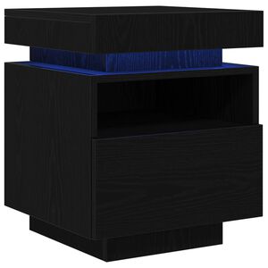 vidaXL Nattbordskap Svart Eik 40 x 39 x 48,5 cm Konstruert tre