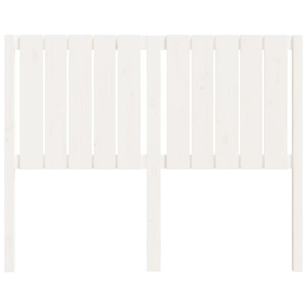 vidaXL Sengegavl hvit 125,5x4x100 cm heltre furu