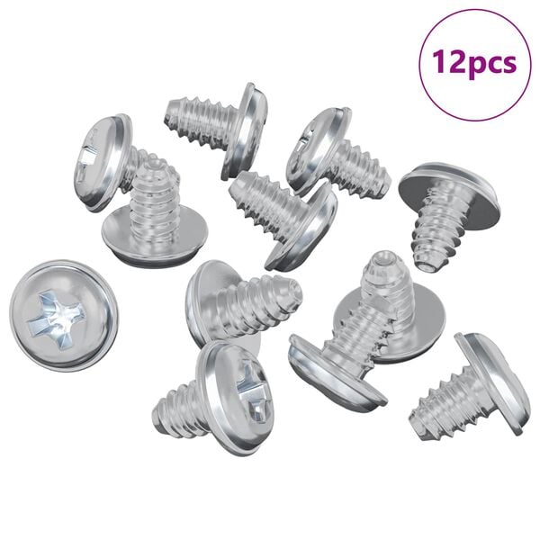vidaXL L&aring;seskruer Ensfarget 12 pcs s&oslash;lv M4 x 5 mm Jern