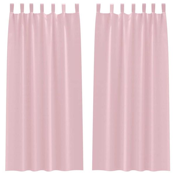 vidaXL Mørkleggende Gardiner med Ringer 2 pcs Babyrosa 260 x 140 cm