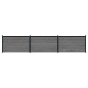 vidaXL Gjerdeplate 3 pcs WPC og Aluminium Gr&aring;