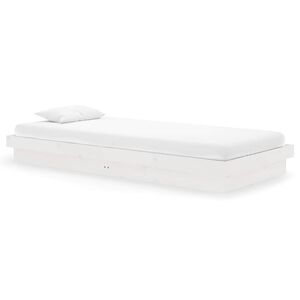 vidaXL Sengeramme hvit heltre 90x200 cm