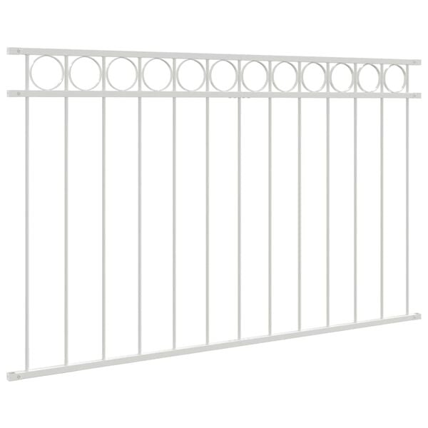 vidaXL Gjerdeelement Assen Hvit 170 x 100 cm St&aring;l