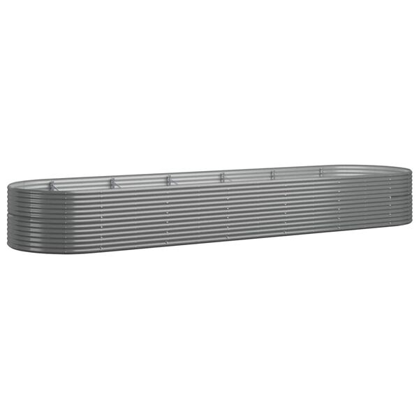 vidaXL Høybed pulverlakkert stål 510x140x68 cm grå