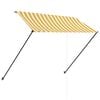 vidaXL Uttrekkbar markise med LED 250x150 cm gul og hvit