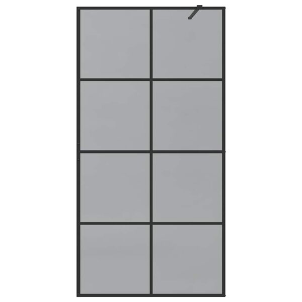 vidaXL Walk-in Dusjvegg Svart 100 x 195 cm herdet glass