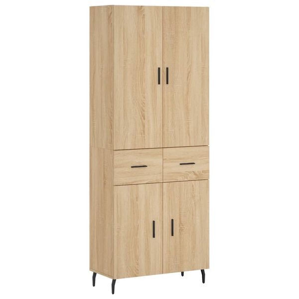 vidaXL Highboard sonoma eik 69,5x34x180 cm konstruert tre