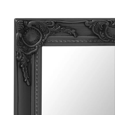 vidaXL Veggspeil barokkstil 50x40 cm svart