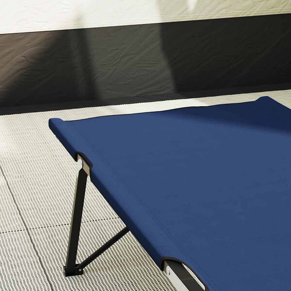 vidaXL Sammenleggbar camping seng Blå 206 x 76 x 74 cm Oxford-stoff