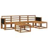 vidaXL Utend&oslash;rs sofa-sett 6 pcs Naturlig Solid akasietre