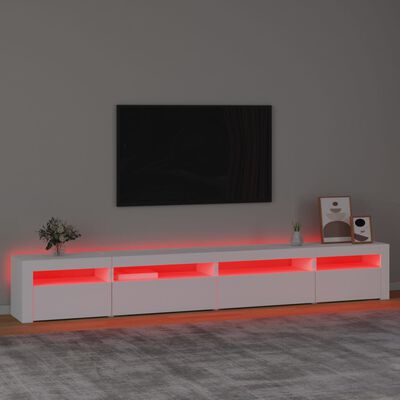 vidaXL TV-benk med LED-lys hvit 270x35x40 cm