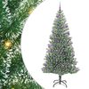vidaXL Kunstig Julesekk Sn&oslash; Flocket med LED Lys Gr&oslash;nn og hvit 210 cm