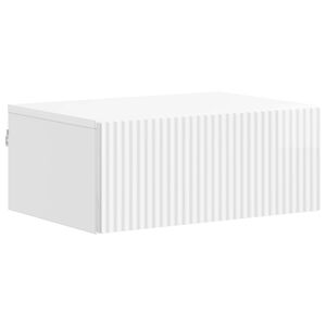 vidaXL Vegghengt Nattbord H&oslash;gglans hvit 49 x 34,5 x 20 cm