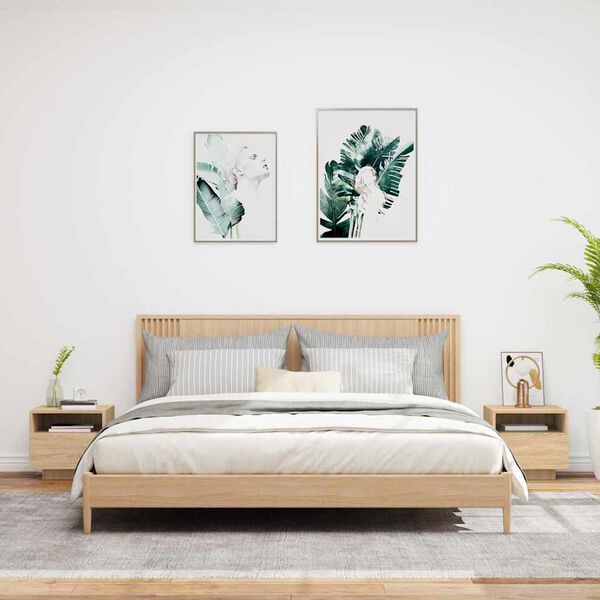 vidaXL Nattbord med LED 2 stk sonoma eik 40x39x37 cm