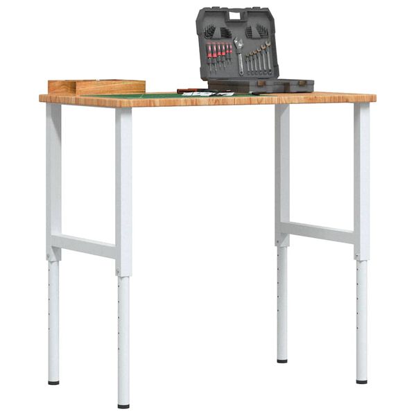 vidaXL Arbeidsbenk lysebrun 100x60x(71,5-98) cm heltre eik rektangul&aelig;r