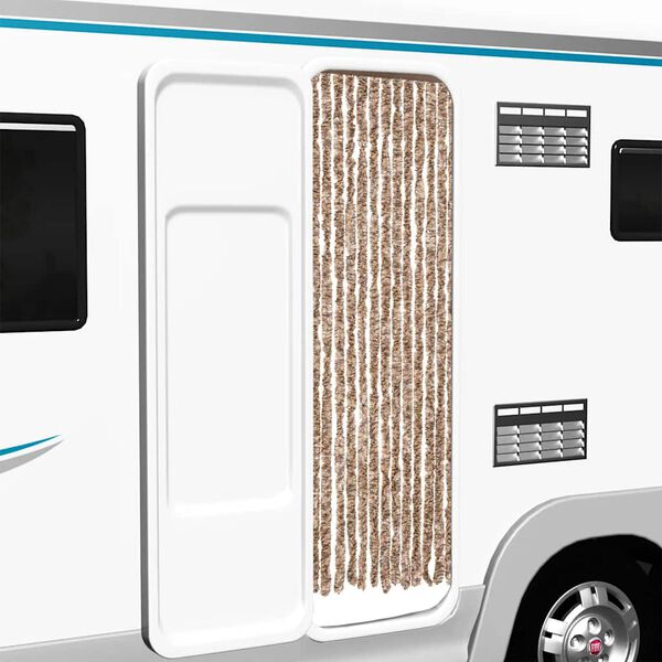 vidaXL Fluegardin beige og m&oslash;rkebrun 56x200 cm chenille