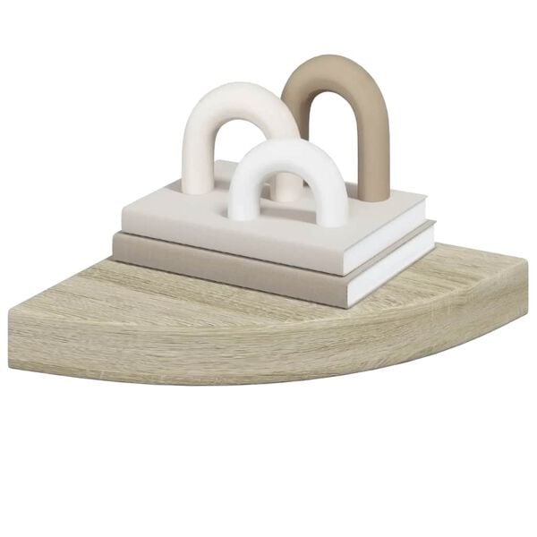 vidaXL Flytende vegghyller 2 stk eik 25x25x3,8 cm MDF