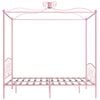 vidaXL Himmelsengeramme rosa metall 160x200 cm
