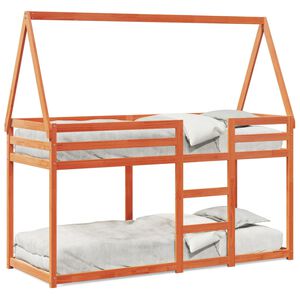 vidaXL K&oslash;yeseng med tak voksbrun 90x200 cm heltre furu