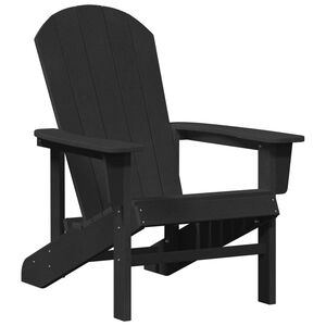 vidaXL Adirondack-stol Svart HDPE
