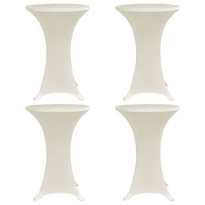 vidaXL St&aring;ende bordduk &Oslash;80 cm kremhvit strekk 4 stk