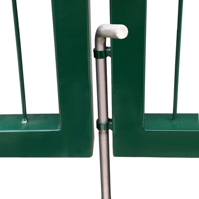 vidaXL Hageport med stolper 350x120 cm stål grønn