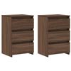 vidaXL Nattbord 2 stk brun eik 40x35x62,5 cm konstruert tre