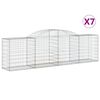 vidaXL Gabionkurver buede 7 stk 300x50x80/100 cm galvanisert jern