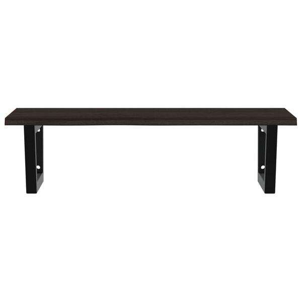 vidaXL Servanthylle veggmontert st&aring;l og heltre eik