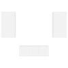 vidaXL Vegghengte TV-enheter med LED 4 deler hvit konstruert tre